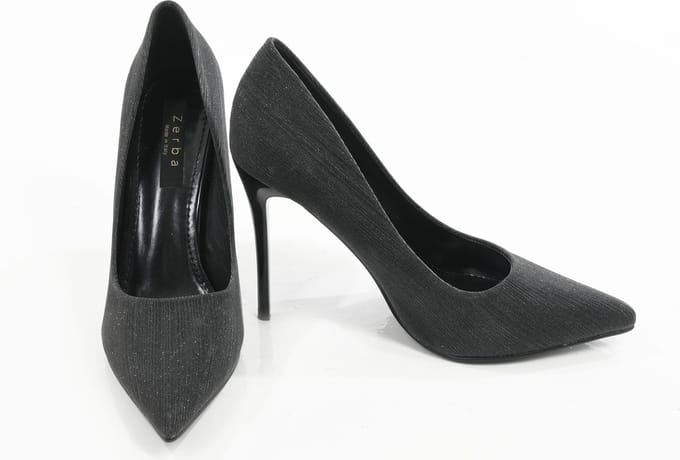 Zerba - Dames Pumps - Maat 40 - Zwart Leer -Enziano
