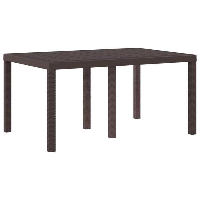 vidaXL Tuinstafel Bruin 150 x 100 x 73 cm poly rattan