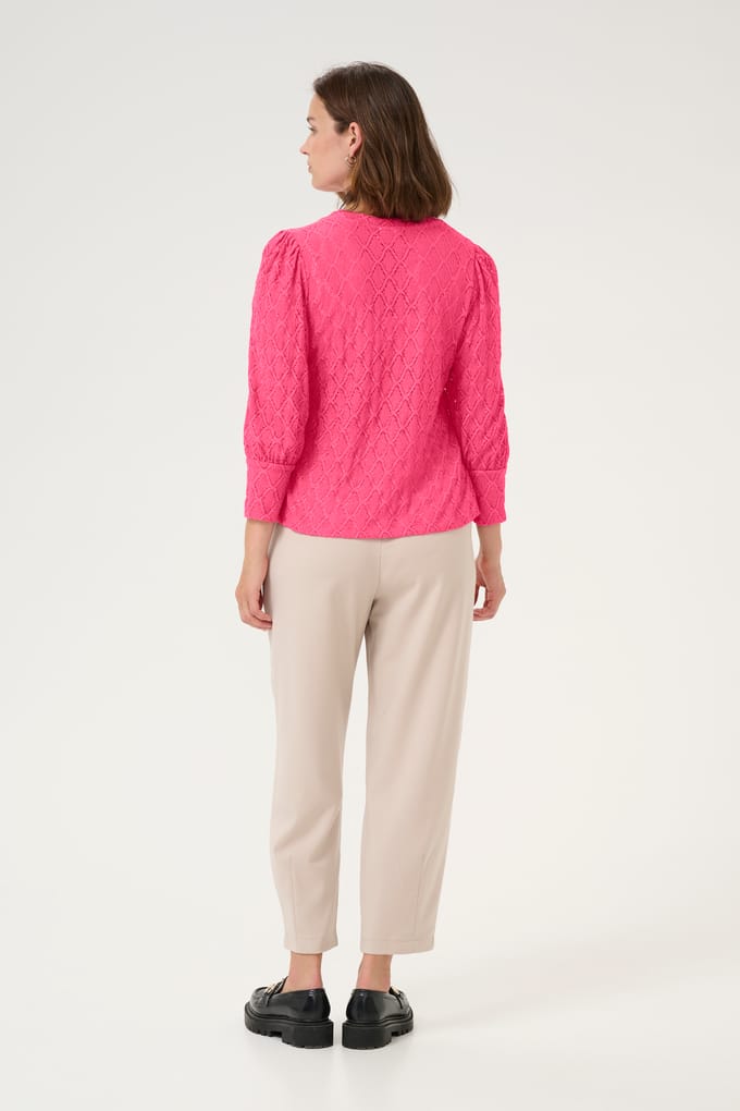 Blouse met lange mouwen Regular fit Raspberry pink