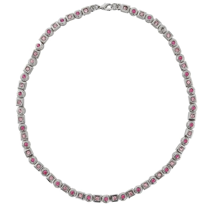 Behave - Klassieke Elastische Ketting met Roze Stenen