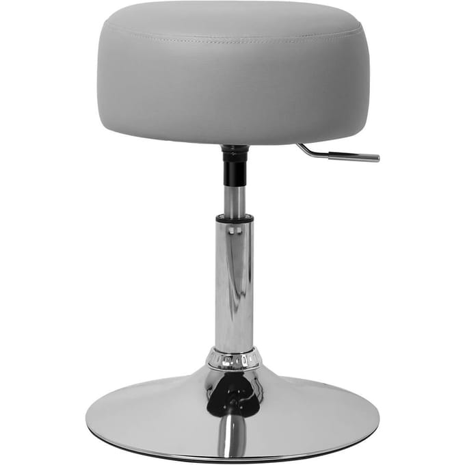 Set van 2 krukken Ø 33 cm lichtgrijs verchroomd staal ML design