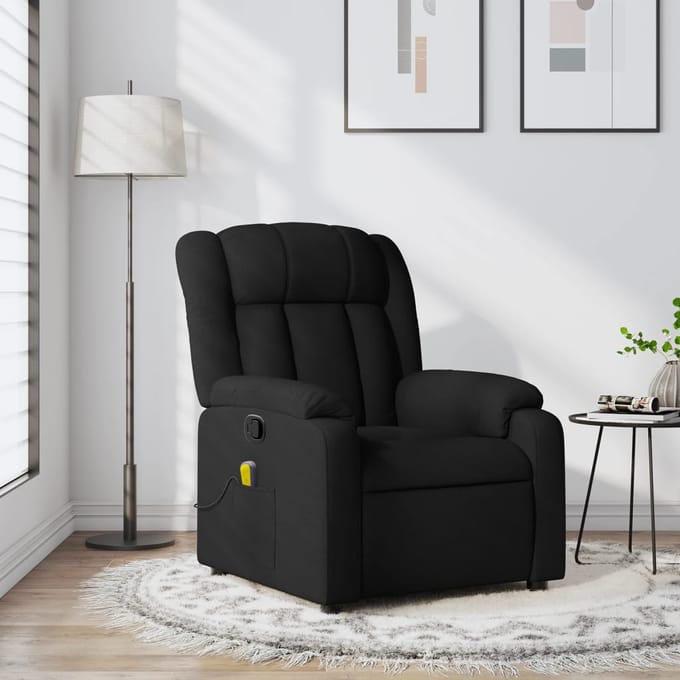 vidaXL - Massagestoel - met - zwarte - stof