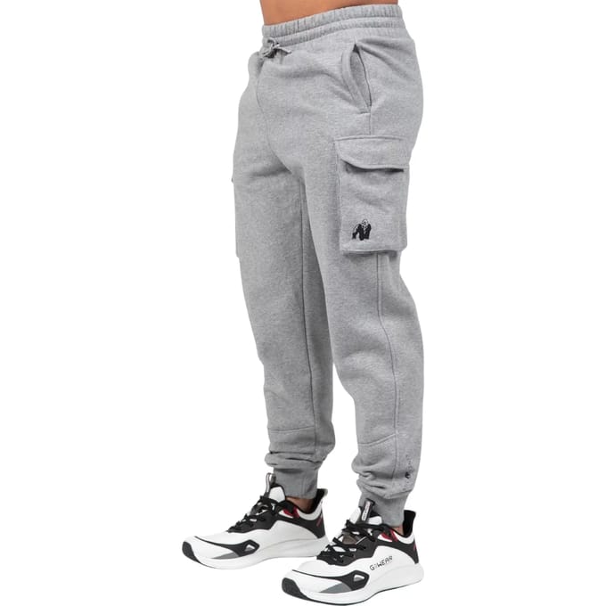 Gorilla Wear Hudson Cargo Joggingbroek -Trainingsbroek - Grijs Melange - S