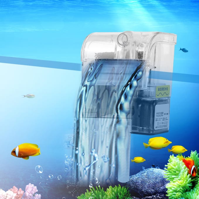 3-in-1 Onderwaterpomp Waterval Filter Waterzuiveraar voor Vis Tank Aquarium gray