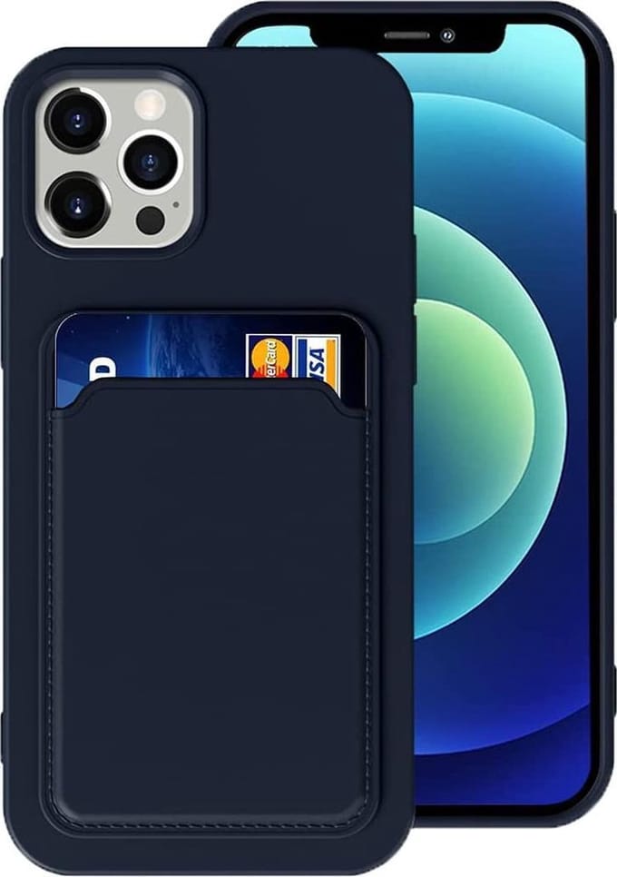 Geschikt voor iPhone 13 Pro Max Hoesje - Pasjeshouder Blauw