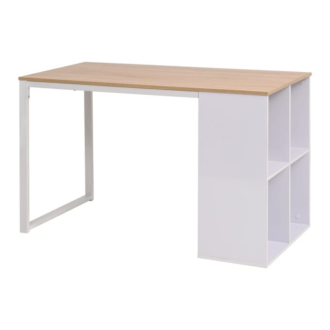 vidaXL - Schrijftafel - 120x60x75 - cm - eikenkleur - en - wit