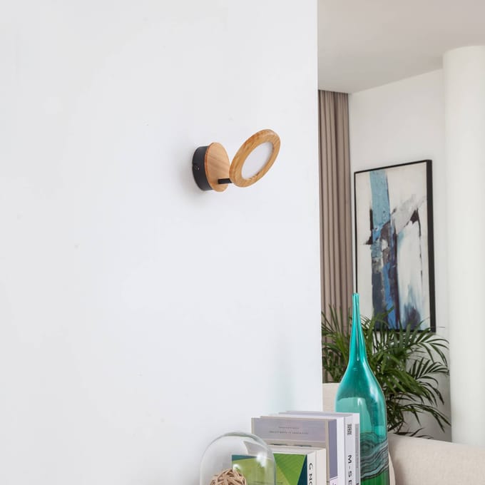 Lindby Manel LED spot hout 1-lamp