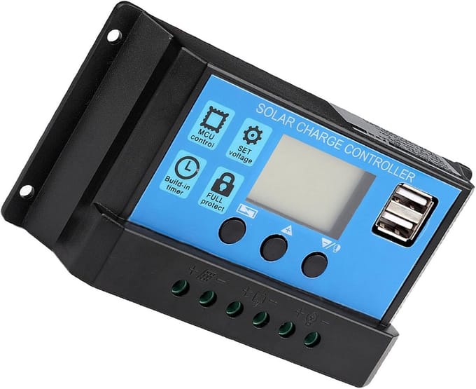 Solar Charge Controller - Zonne Laadregelaar - Energie Beheer - 3-Traps PWM Laden - 60A - Zwart