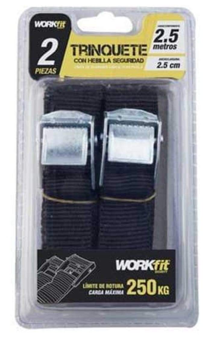 Workfit 250 Cm Spanband Met Gesp 2 Eenheden Transparant