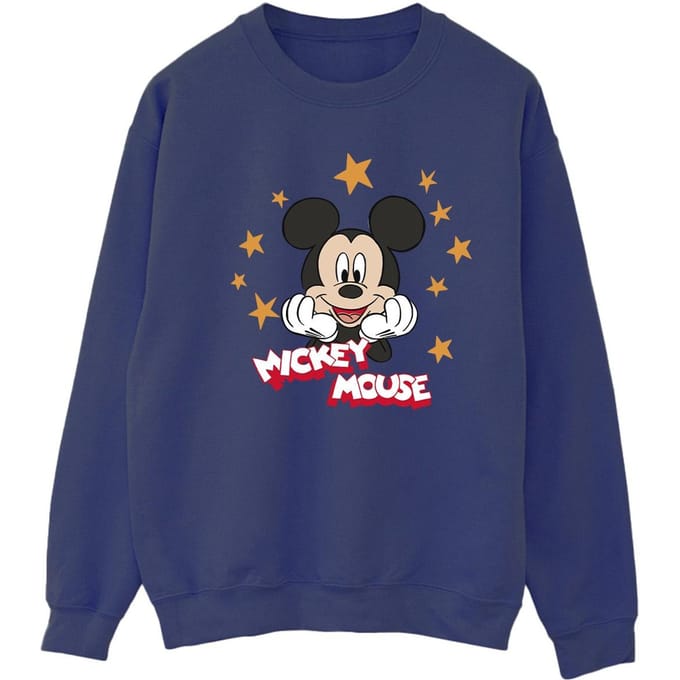 Disney Dames/Dames Mickey Mouse Sterren Sweatshirt (Marineblauw)