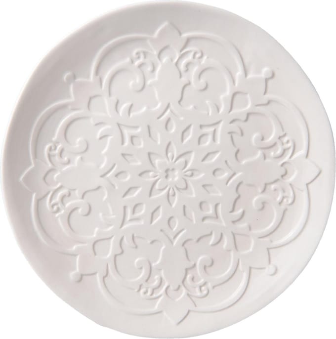 Clayre & Eef Servies Dinerbord Ø 23*2 cm Beige Keramiek Rond Eetbord