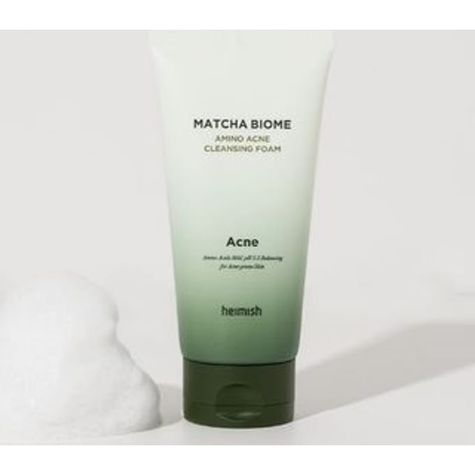 heimish Matcha Biome Amino Acne Cleansing Foam 150ml + RANDOM GIFT white