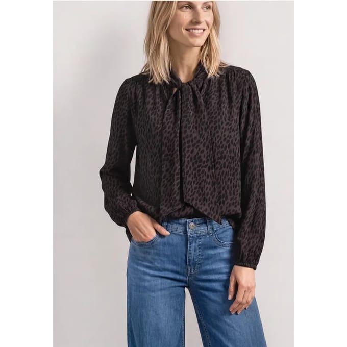 Blouse met lange mouwen en strikdetail