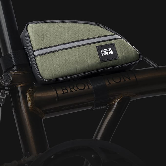 Rockbros Serie - Driehoekige Fietstas - 0,8 liter - Ritsluiting - Groen