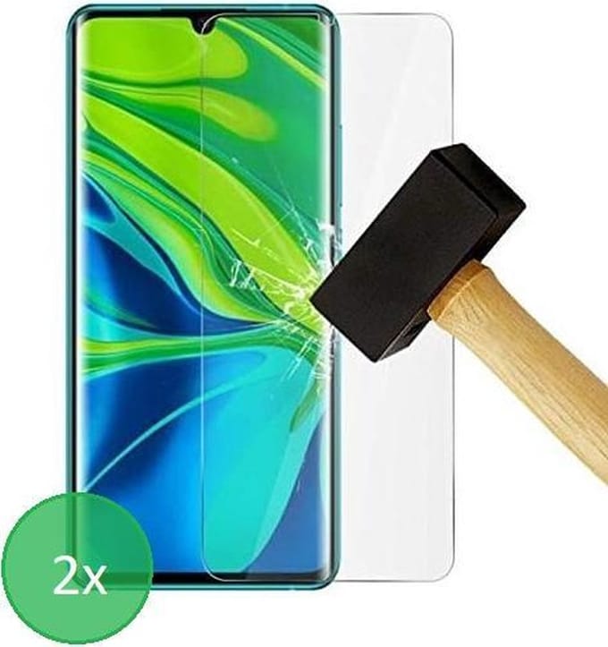 Geschikt Voor: Xiaomi Mi Note 10 Lite - 2x Screenprotector - screen protector - glas - bescherm - beschermglas