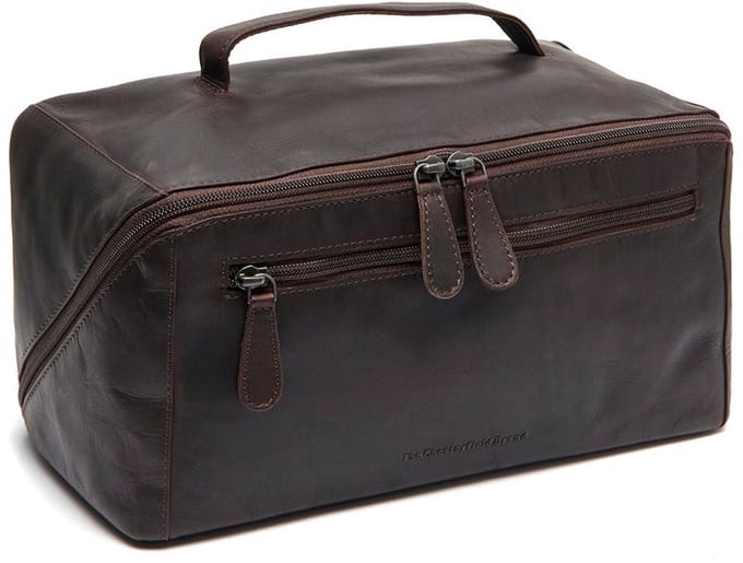 Chesterfield Trevia Waxed Pull Up Toilettas - Bruin