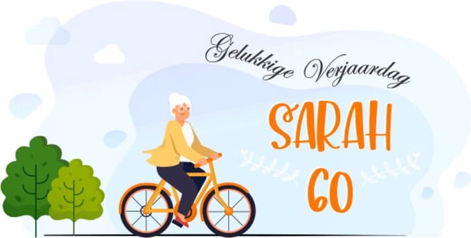 Gelukkige Verjaardag 60 Sarah Spandoek 50x100cm