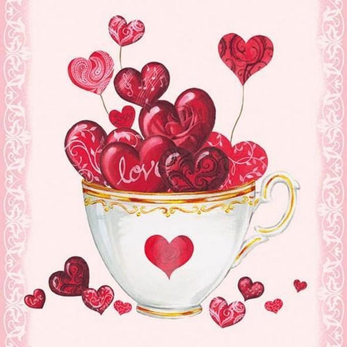 Ambiente Cup of Hearts papieren servetten