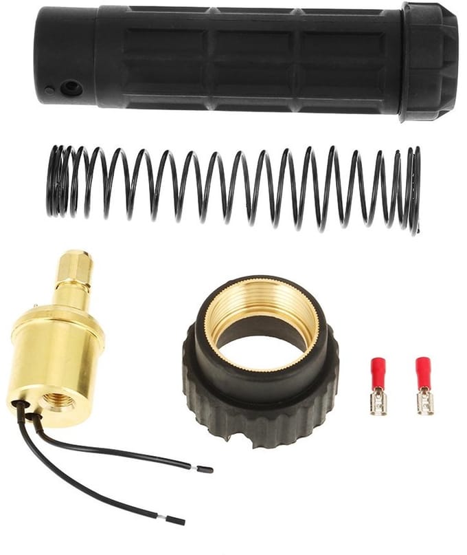 MIG lasfakkel adapter set met messing connector, veer, rubberen handvat en moer voor CO2 toepassingen