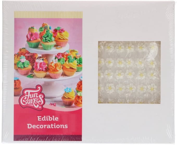 FunCakes Suikerdecoraties - Bloesem Mix Wit/Geel - Set/492 - Grootverpakking - Eetbare Taartdecoratie