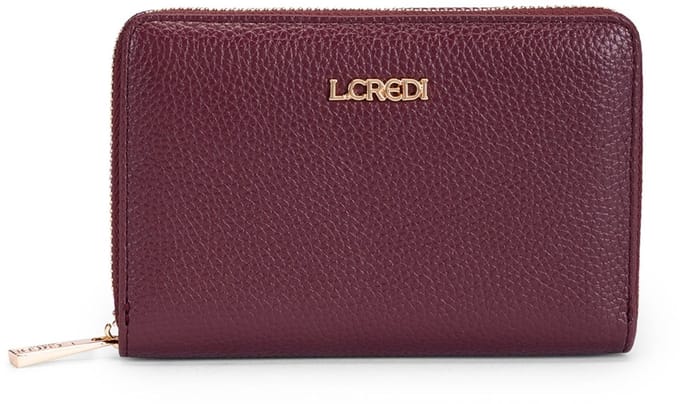 L.CREDI portemonnee Perla Zip Around Wallet Cherry Shade (rood)paars