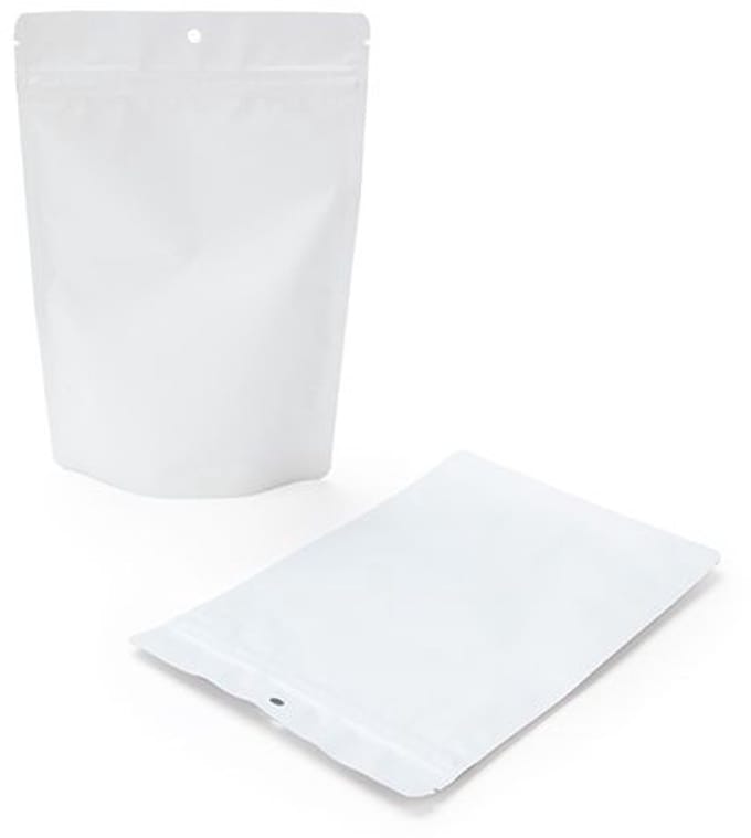 Stazakken Mat Wit 15x9x23,2cm | 312 gram met rond ophanggat (100 stuks)