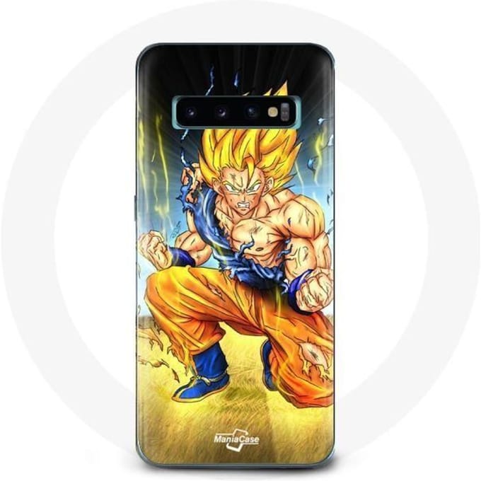 Coque pour Samsung Galaxy S10 Plus Son goku dragon ball corps enervé