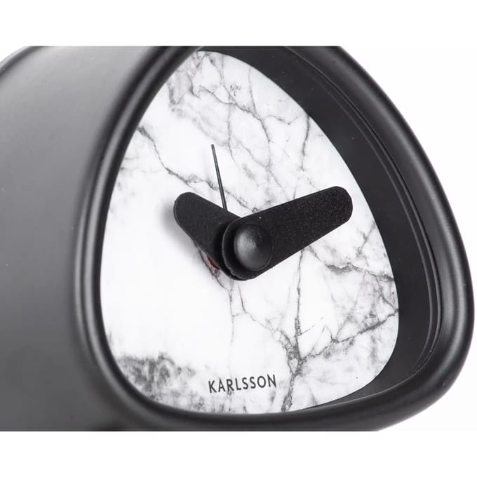 Karlsson Alarm Clock Triangle marble look - White