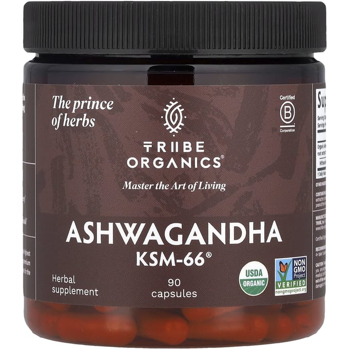 Tribe Organics, Ashwagandha KSM-66®, 90 Capsules (300 mg per capsule)