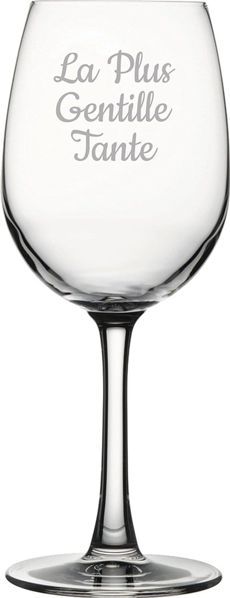 Witte wijnglas gegraveerd - 36cl - La Plus Gentille Tante