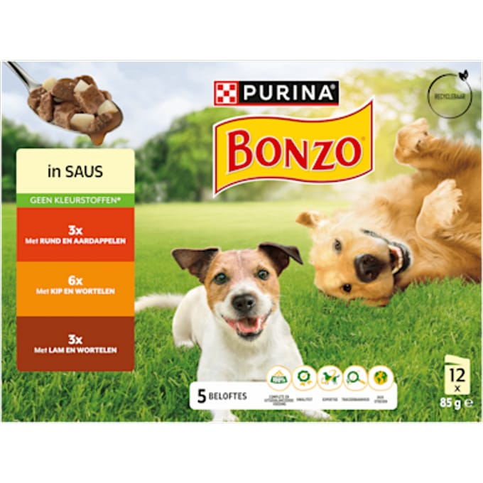 Bonzo Pouch in Saus Multipack 12 x 85 gr