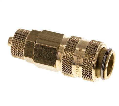 Messing DN 5 Luchtkoppeling Snelkoppeling 4x6 mm Push-On Double Shut-Off - CLS5-N-B-SV-4