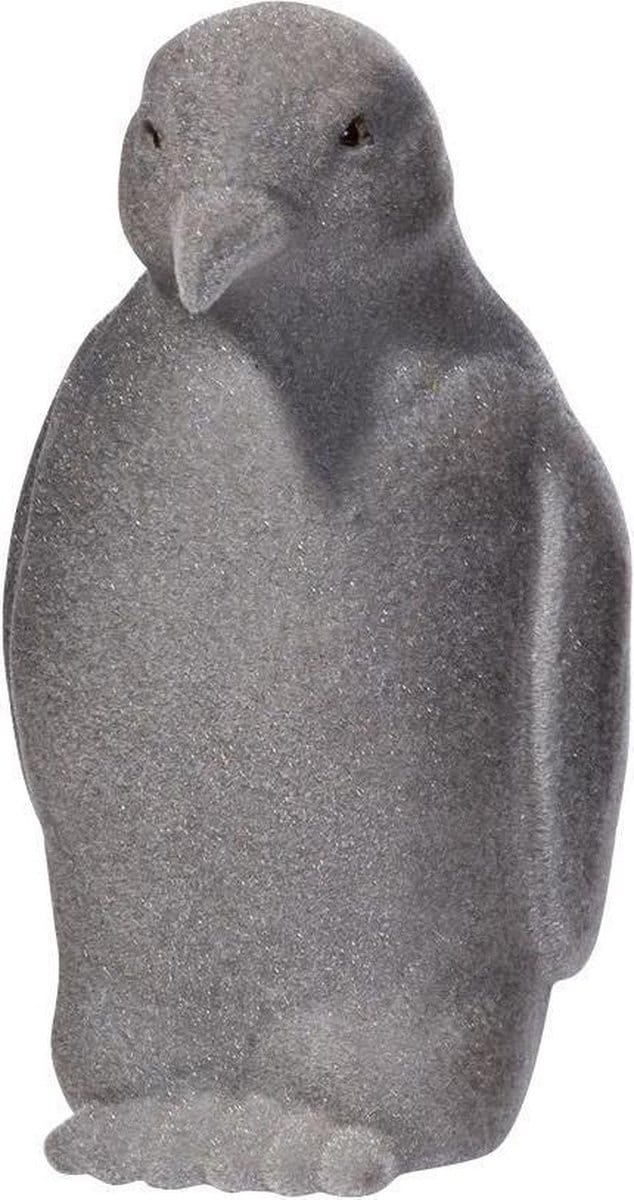Pinguïn met luxe flock finish 25 cm