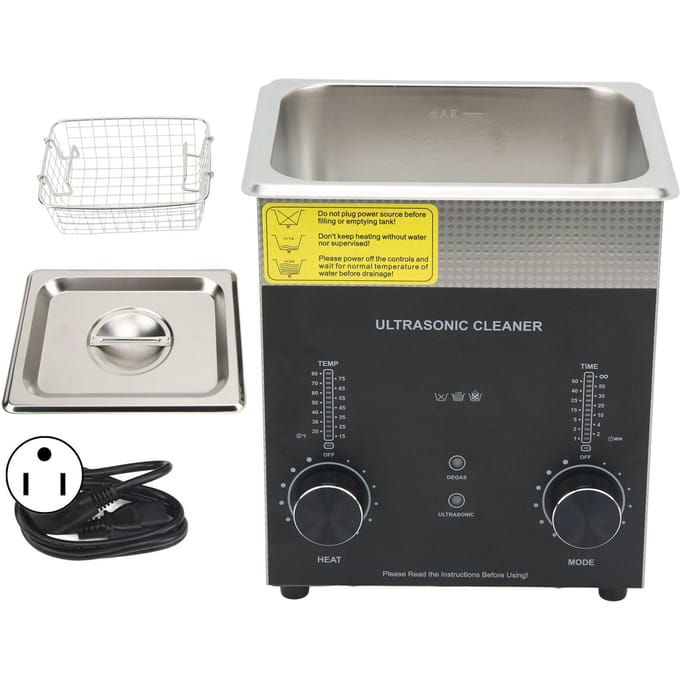 2L Ultrasone Reiniger met Timer Verwarming Ontgassingsmodus RVS Meerdere Ventilatiegaten Dubbele Zekering gray