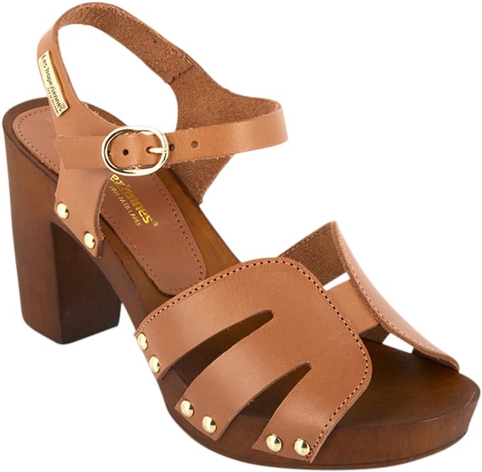 Leren sandalen met hak: Les Tabara