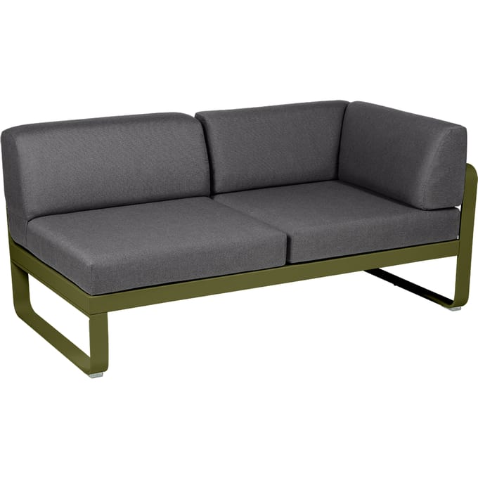 Fermob BELLEVIE hoekmodule rechts - D3 Pesto - A3 grafietgrijs