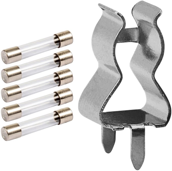 VLTG Zekeringhouder clips 5x20mm - 2A - Klein - T(traag) - inclusief 5x Glaszekeringen