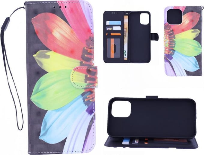 Bookcase Geschikt voor: iPhone 12 Pro hoesje met print - Flower 3D