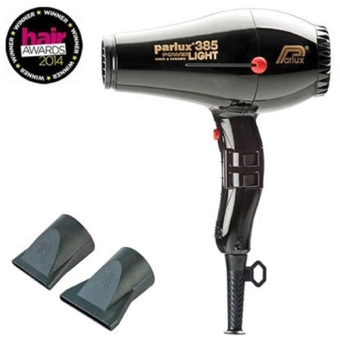 PARLUX Sèche-cheveux - 385 Power Light Ionic et Ceramic - Débit d'air 79 m/h - 2150 W - Noir noir