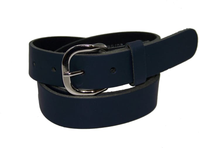 100% leer- 3 cm breed - Damesriem - donkerblauw - taillemaat 105 cm.