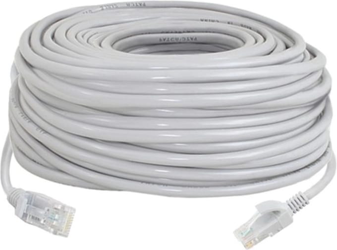 Internetkabel LAN-Kabel 30 Meter - RJ45-RJ45 - Grijs