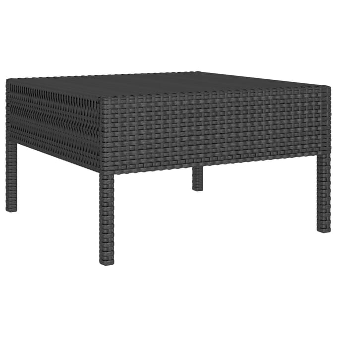 vidaXL - 5-delige - Loungeset - met - kussens - poly - rattan - zwart