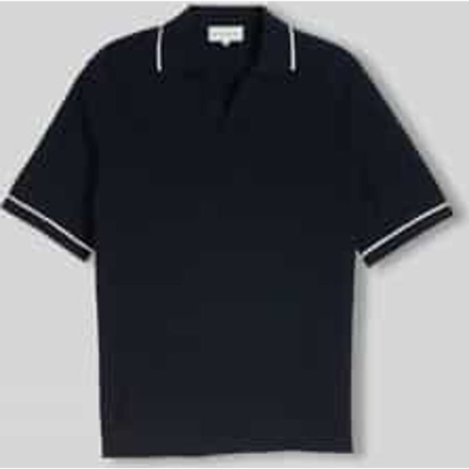 Tom Tailor - Gebreid poloshirt van katoen - Maat M - sky captain blue