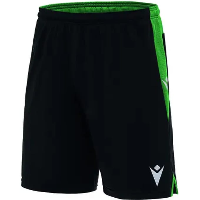 Macron Tempel Short Kinderen - Zwart / Groen | Maat: 9-10 Y