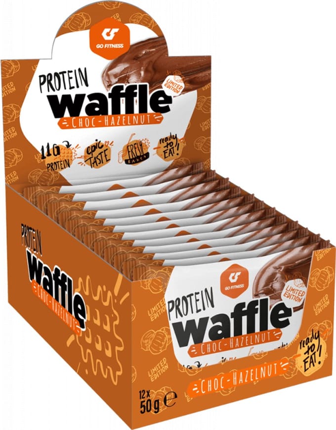 Go Fitness Protein Waffle (12x50g) Choc Hazelnut - Functionele voeding - Eiwit Snacks
