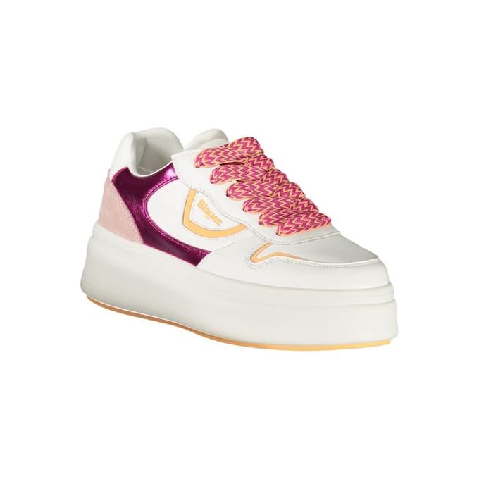 Blauer Witte Polyurethaan Dames Sneakers
