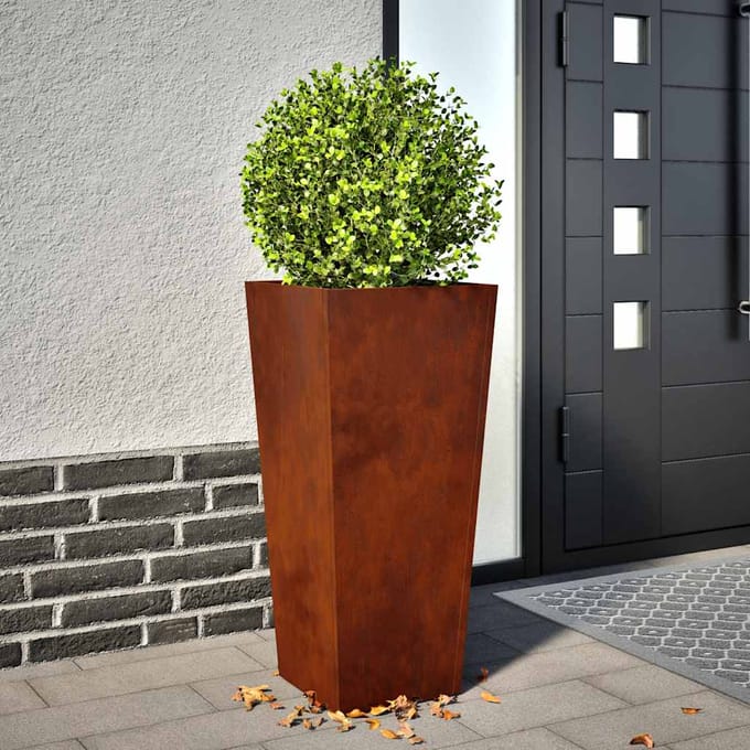 vidaXL - Plantenbak - 35x35x75 - cm - weervast - staal
