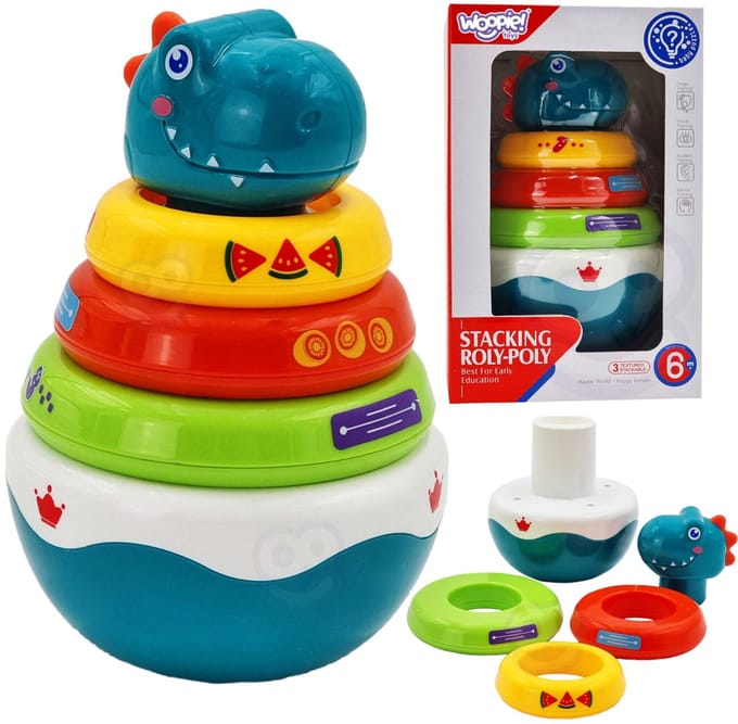 WOOPIE Dino Sensory Toy Pyramid-puzzel voor baby's