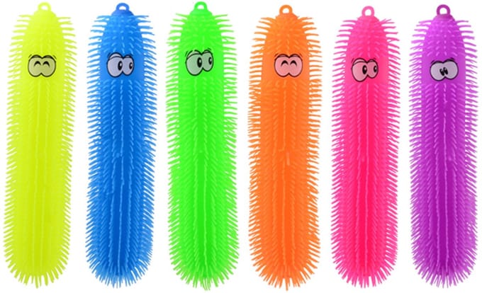 Johntoy fluffy worm fidget speelgoed 50cm multikleur.