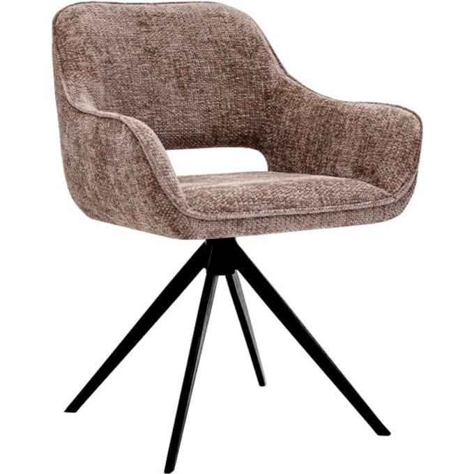 KICK® NORI Draaibare Eetkamerstoel – 360° Auto-Return – Chenille – Taupe